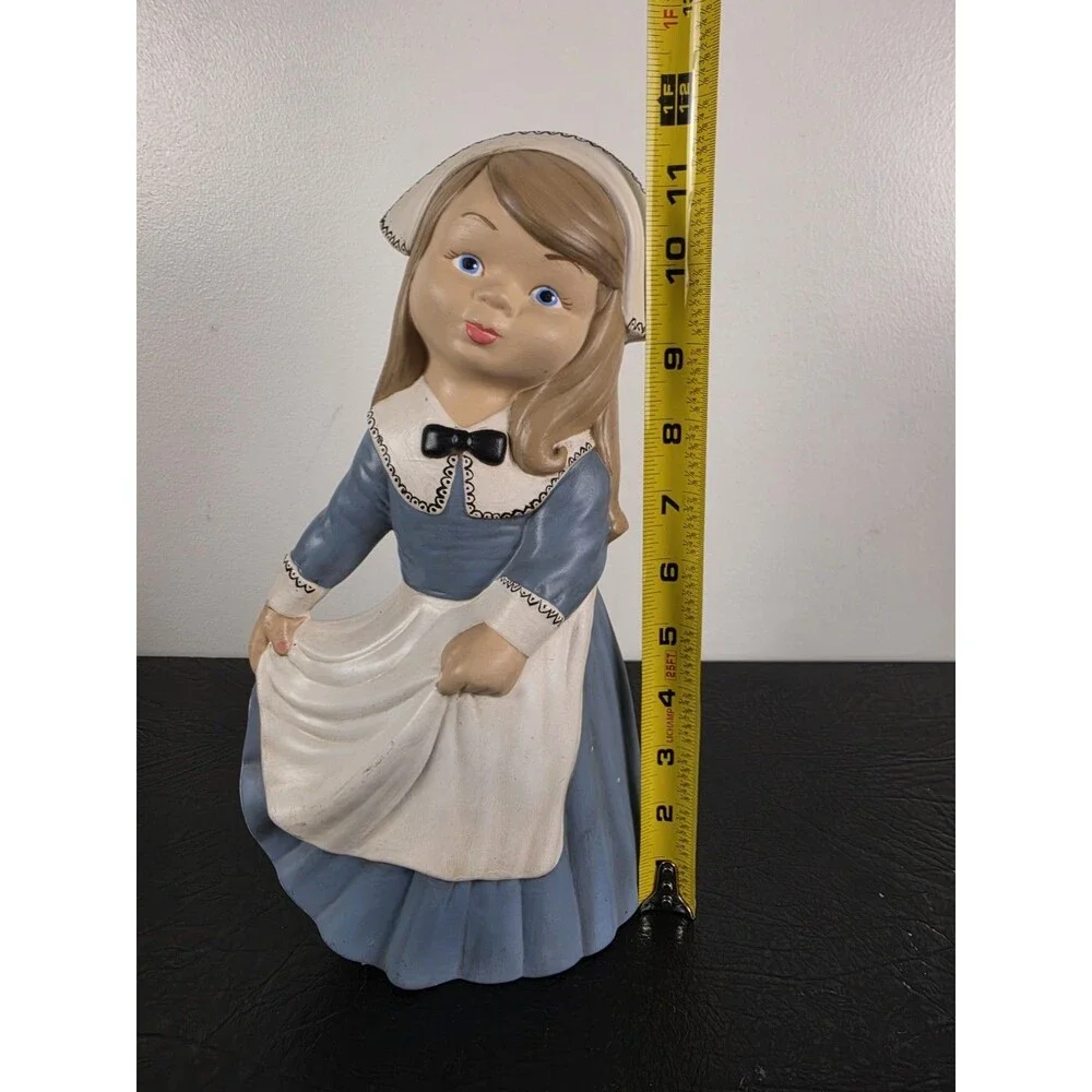 Antique 1960’s/70’s Hand Painted Pilgrim Woman, Very Rare Ceramic 7 Inches Tall